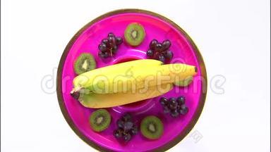 紫盘水果拼盘.